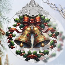 Bell Stained Glass Orament - Christmas Ornament - Christmas Decorations for T...