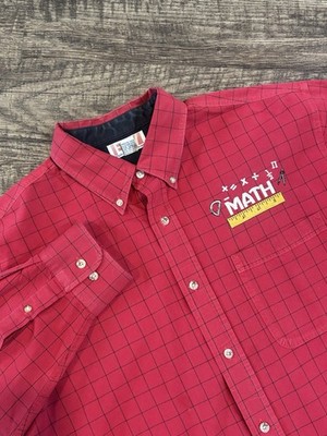 VTG Math Teacher Button Down Shirt BAW Athletic Teacher Core Nerd Core Teaching