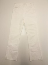 Mother Jeans Womens 28 White The Hustler Ankle Fray High Rise Crop Fairest All