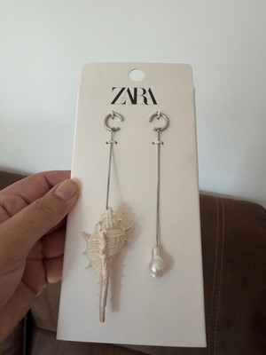Zara Perle & Schnecke Muschel Ear Cuff Ohrringe Anhänger Silber 1856/072 Neu
