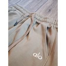 Alo Yoga Accolade Sweatpants Khaki Green Fleece Joggers Unisex Size Medium