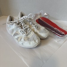 Chasse Proflex Cheerleading Cheer Shoes Size 5.5 White Laces Edge Insoles