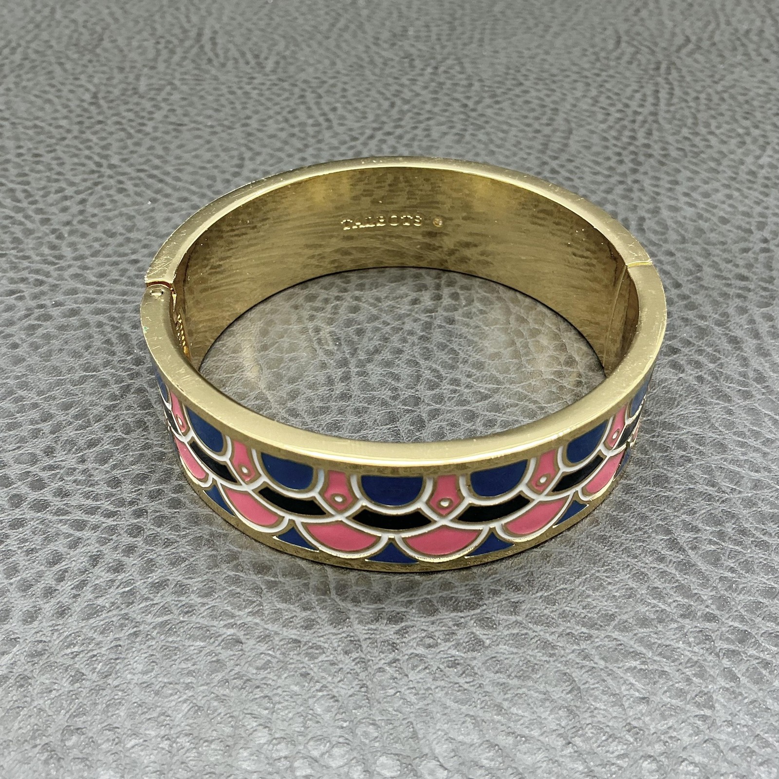 Talbots Hinged Enamel Bangle Bracelet Womens Gold… - image 4