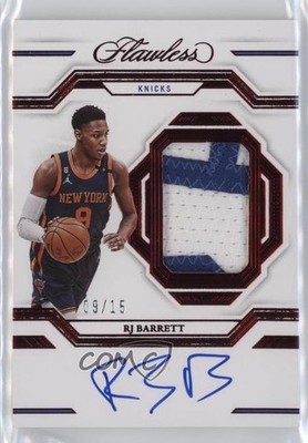 2022-23 Panini Flawless Signature Prime Materials Ruby 9/15 RJ Barrett Auto 14mf