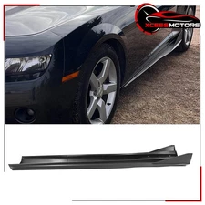 Fits 10-15 Chevy Camaro LS LT SS IKON V3 Style Side Skirts Panel Matte Black PP
