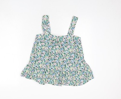 Marks and Spencer Damen Mehrfarbig Blumenmuster Baumwolle Camisole Tank Größe 8 Quadratisch
