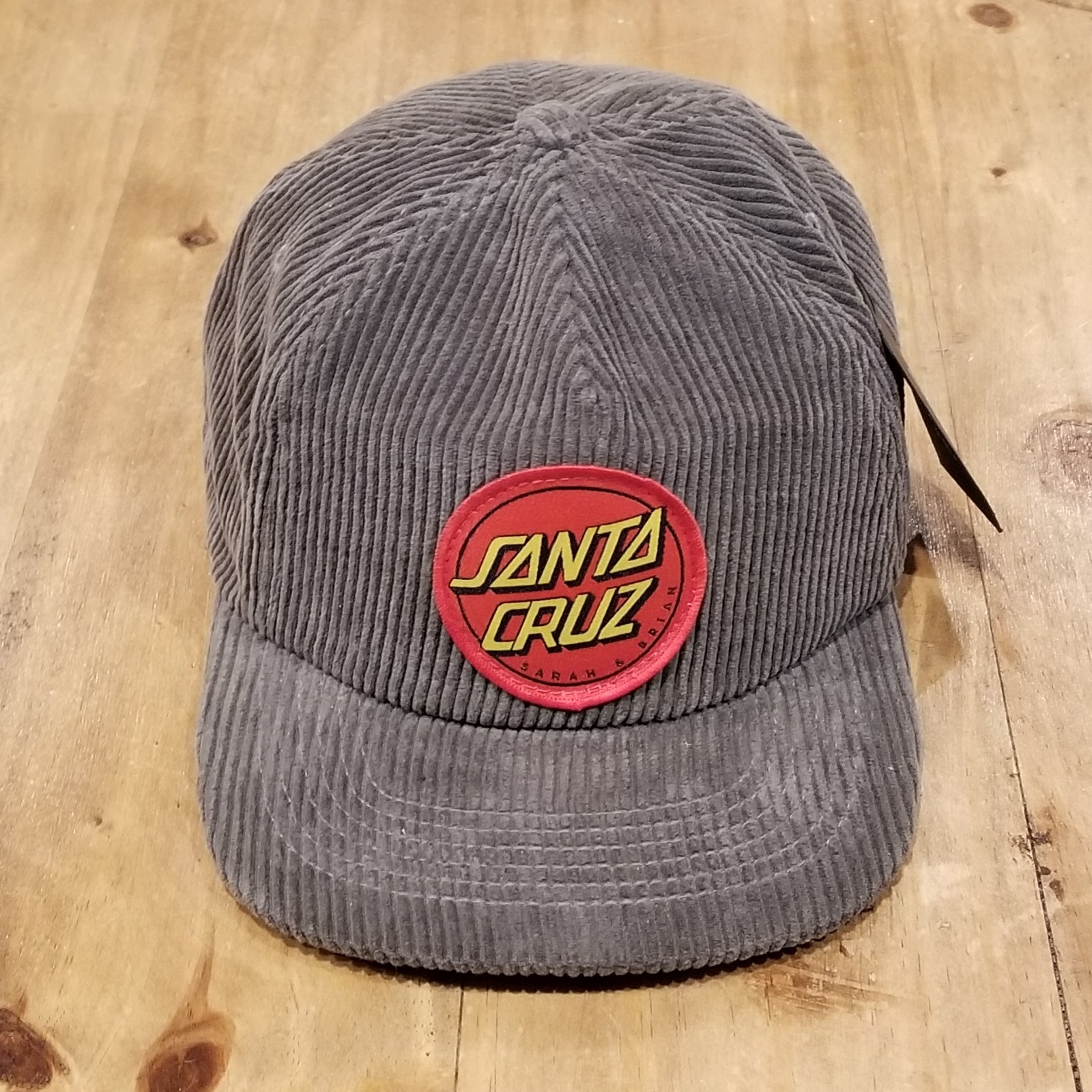 Corduroy Hat Cap Snapback Brist Gray Patch Skater