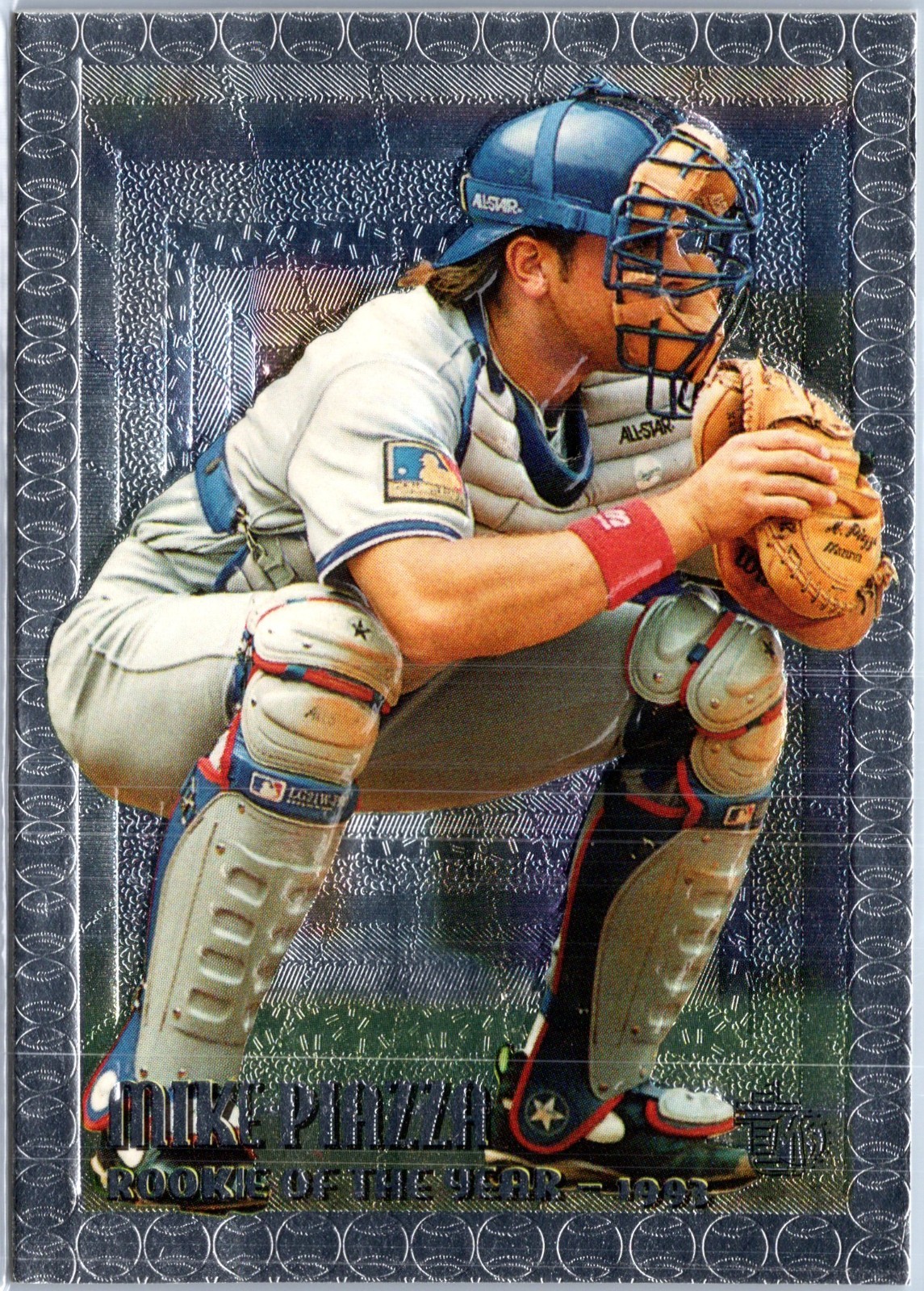 Mike Piazza 1995 Topps Embossed MLB Baseball #110 Los Angeles Dodgers