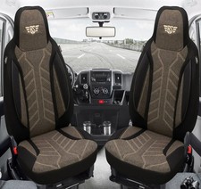 Schonbezüge Sitzbezüge für Smart fortwo 453 Bj ab 2014 in Schwarz/Braun PLKT212