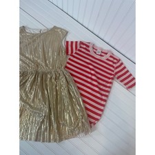 Crewcuts  Hanna Andersson Girls Dress and Red  Pink Striped PJ Top Size 14