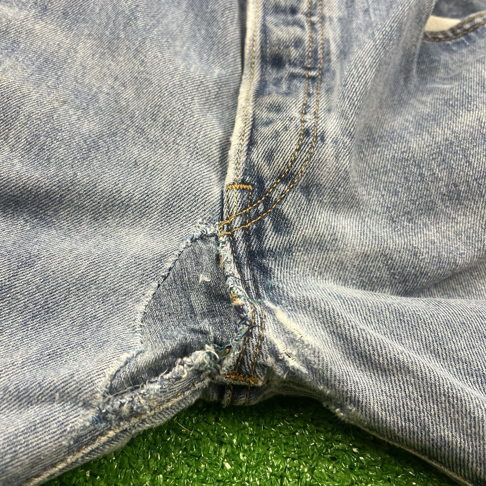 Custom Levis 501 Patchwork Jeans 33x36 Straight L… - image 5