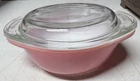 Vintage Pyrex Small 8oz Mini Bowl with Lid Covered Dish Flamingo Pink Good Cond