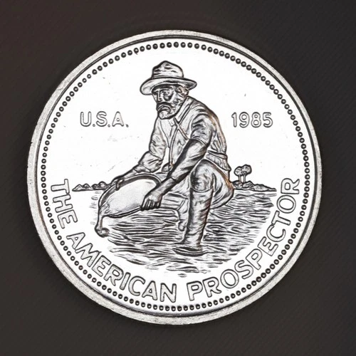 1985 Engelhard 1/4oz American Prospector .999 Fine Silver Round Rare!