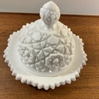 Vintage Fostoria Winburn  Milk Glass Dome Butter or Cheese Dish 8” EUC