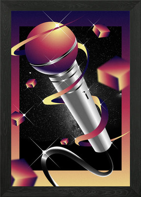 80' Gradient mic Framed Wall Art Poster Canvas Print Picture