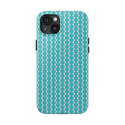 AQUA MICRO DOTS Shockproof Phone Case | Circle Label Art