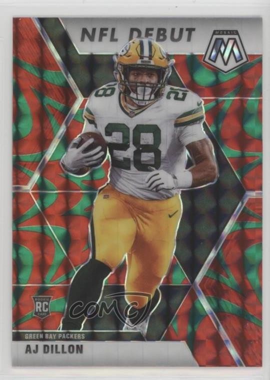 2020 Panini Mosaic NFL Debut Reactive Green Prizm AJ Dillon #279 Rookie RC 1h2h