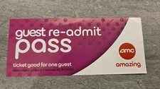 AMC GUEST RE-ADMIT PURPLE MOVIE THEATRE TICKET PASS DOLBY IMAX 3D READMIT PASS