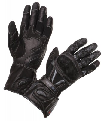 Modeka Sahara Traveller Black High-Quality Motorcycle Summer Leather Gloves