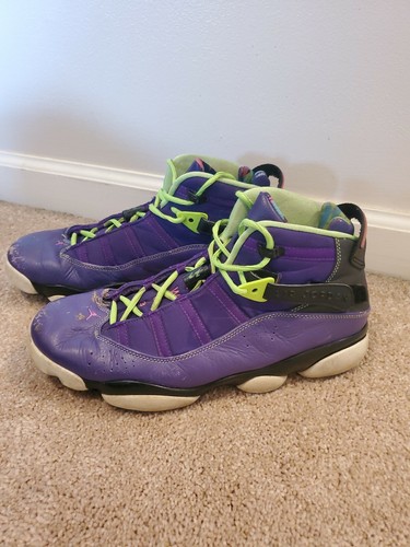 Nike Air Jordan 6 Anillos Bel Air Morado Verde Negro 322992-515 tamaño 11 |  eBay