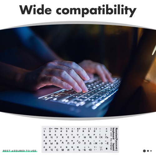 10 Pcs Russian Keyboard Stickers Removable Piano Note Labels Large Letter - Afbeelding 11 van 12