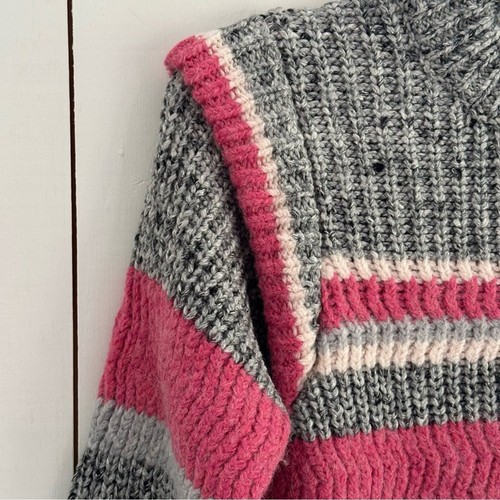 Jersey Sezane Yara Lana Merino Bebé Alpaca XS Caramelo Rosa Blanco Gris Rayas NUEVO - Imagen 7 de 11