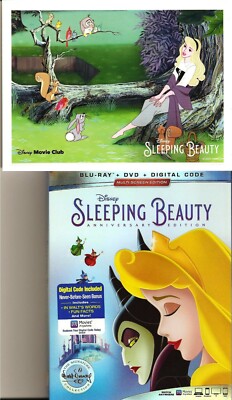 Disney SLEEPING BEAUTY BLU-RAY DVD plus Lithograph