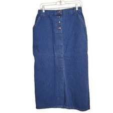 Vintage Crossroads Denim Midi Maxi Skirt M/8-10 Jeans Front/Back Slit waist: 29