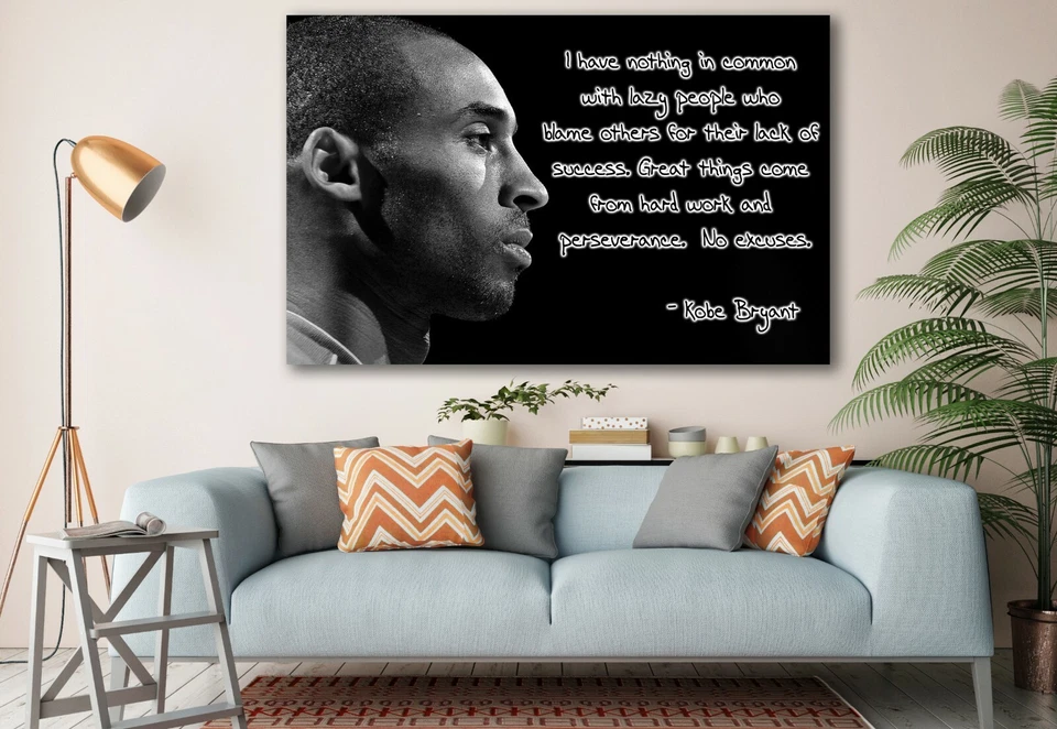 Kobe Bryant Quote Black and White Sport Paints Canvas Print Art Decor Wall - Image 3 of 4