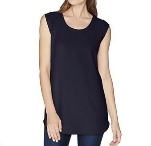 navy cap sleeve top