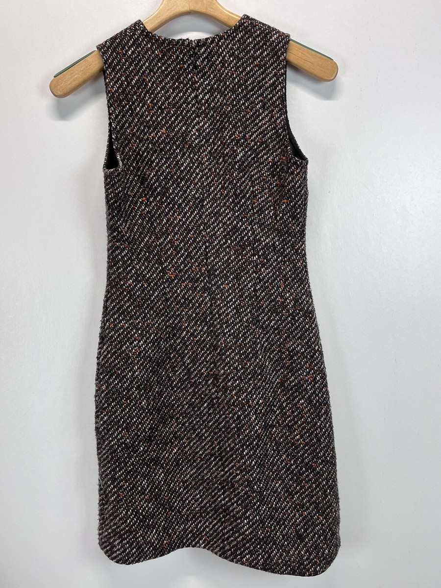Theory Drikan Tweed Jumper Dress Sz 0 VGUC A-line Wool Blend