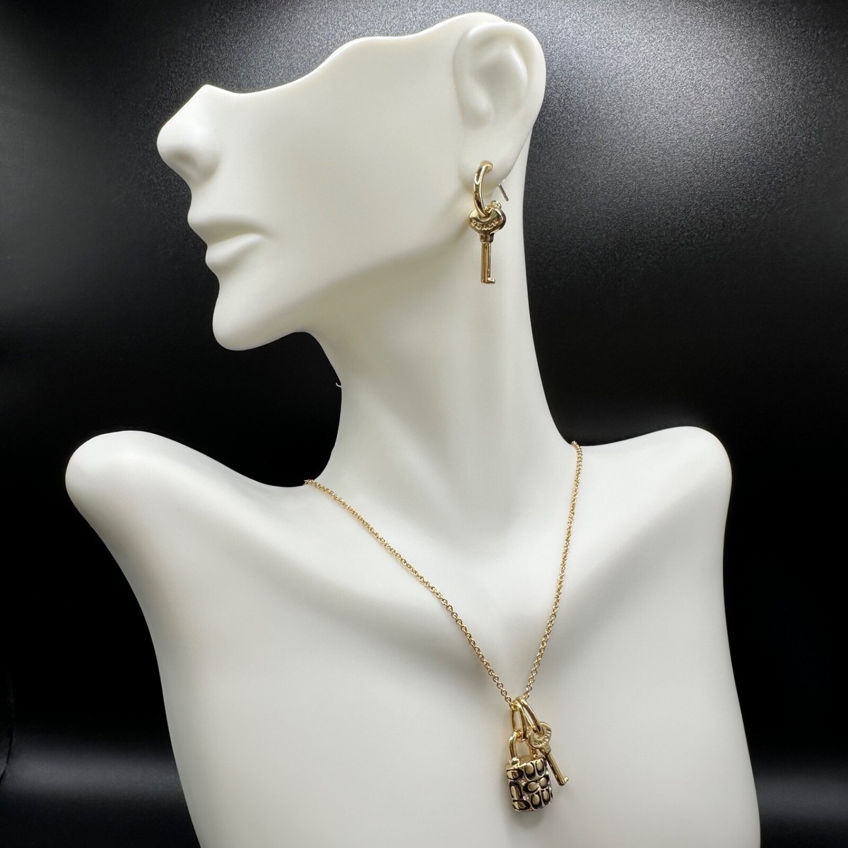 Coach Quilted Padlock and Key Necklace | Giftable, New