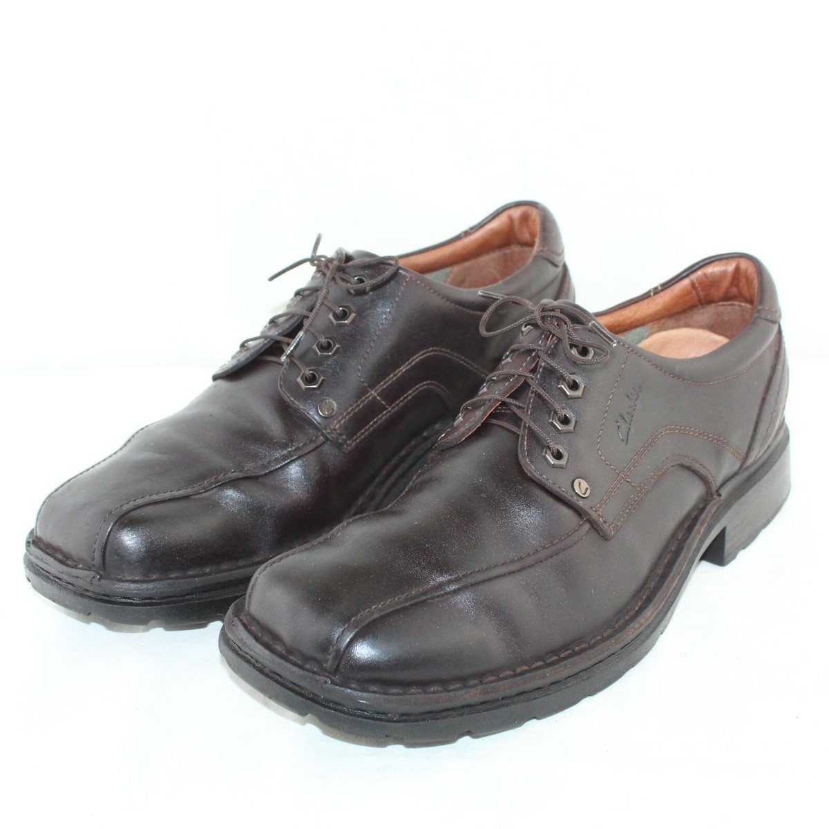 CLARKS mens lace up low heel dark brown leather upper dress shoes size 10 Medium | eBay CLARKS mens lace up low heel dark brown leather upper dress shoes size 10 Medium | eBay