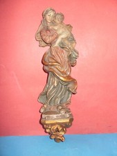 Virgen y el Niño, hecho a mano en madera y pintado artísticamente en el siglo XIX