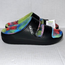 New Crocs Classic Cozzzy Spray Dye Sandal Fuzzy Slipper Unisex Men  s 12 Women 14