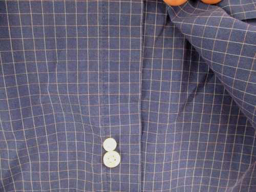 Geoffrey Beene Button Up Shirt Men's Large Blue with White Geometric Pattern - Picture 12 of 14