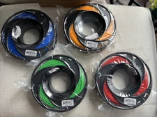 PLA Filament for 3D Printers 1.75Mm, 4 Color Pack - Blue, Green, Orange, Red NEW