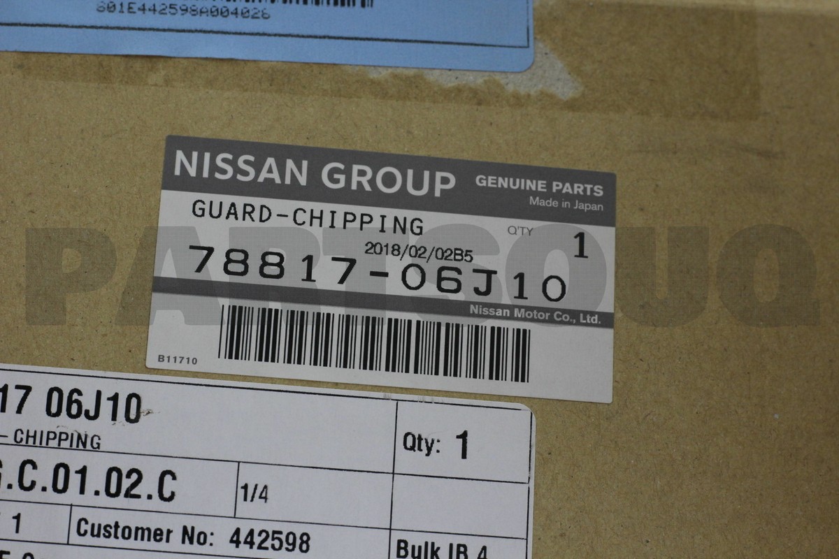 7881706J10 Genuine Nissan GUARD-CHIPPING REAR FENDER,LH