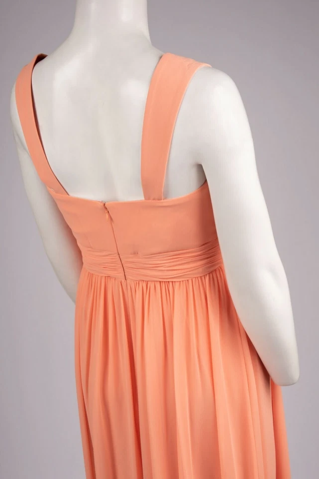 Vestido de Noche Formal Donna Morgan de Gasa Talla 12 14 Melocotón Pelusa Naranja Nuevo con Etiquetas $240 Foto 2 de 4