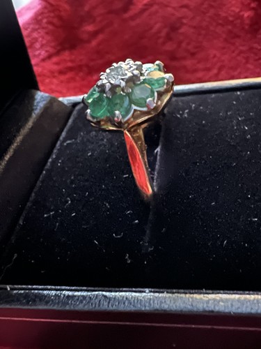 emerald and diamond ring 18 ct gold - Picture 8 of 22