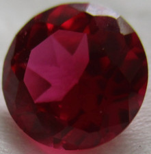 1 synthetischer Stein 6,0 mm, rund, Rubin-Rot, Brillant-, Korund, Brennofen #C05
