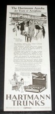1928 OLD MAGAZINE PRINT AD, HARTMANN AEROBE TRUNKS, FOR TRAIN OR AEROPLANE!