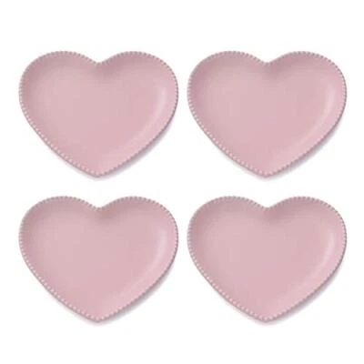 CHOOLD Elegant Heart Shaped Salad Plates Ceramic 7 Inch Set of 4