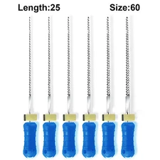 Sky Choice K-Files - 25 mm Length, Size 60 Blue with Rubber Stopper 6/Pkg