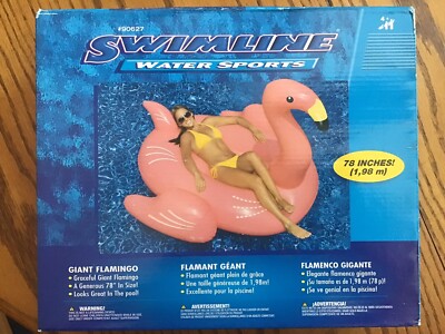 Swimline Giant Flamingo Bird Animal Ride on Swimming Pool Inflatable Float A1
