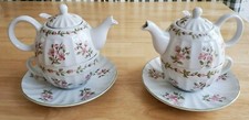 Lot of 2  Andrea by Sadek 3 Piece Flower Teapot Set