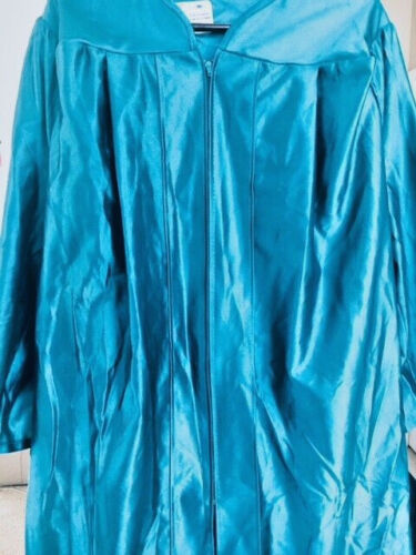 AQUA SHINY GRADUATION GOWN ,CHOIR,ROBE CLEGRY COSTUME ,OAKHALL AND NON BRAND - Afbeelding 1 van 4