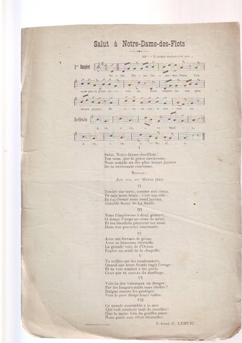 feuillet double - Salut a notre dame des flots / Priere a la reine des flots - Picture 2 of 2
