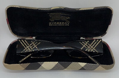 VTG Burberry 2029-B 3002 Havana Eyeglass Frames & Nova Check 