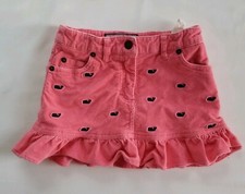 Vineyard Vines Girls Pink Corduroy Skirt Navy Embroidered Whales Skort Youth 5